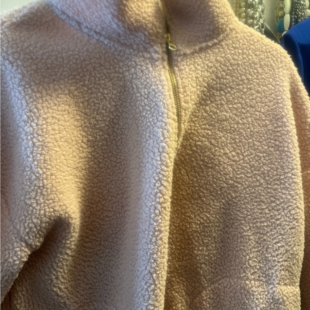 Pink quarter Zip fleece jacket/sweater